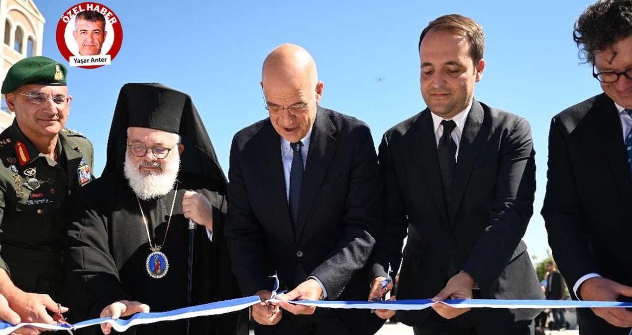 yunan bakan turkiye sinira yakin bolgede anit acilisi yapti YQM1NOU8